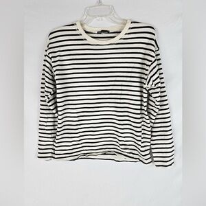 Zara striped sweatshirt black and white